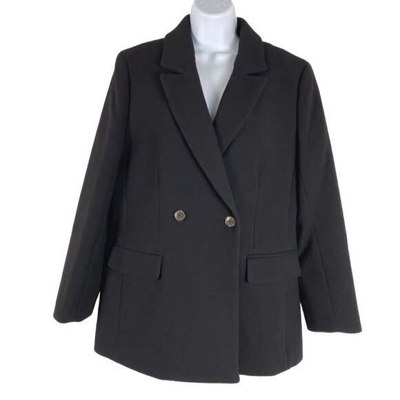 J. Crew Evening‎ Blazer Jacket 12 Black Italian Double Cloth Wool Blend CJ-1659 - Picture 1 of 12